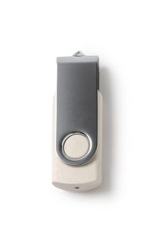 VENAK USB memory stick in wheat fibre with metal swivel clip - EgotierPro US4194