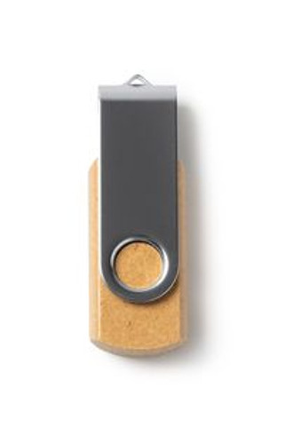 VIBO USB memory stick in recycled cardboard with metal swivel clip - EgotierPro US4196