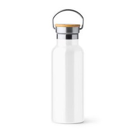 TISET 304 stainless steel double wall bottle with bamboo lid - EgotierPro BI4201