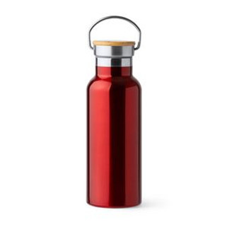 TISET 304 stainless steel double wall bottle with bamboo lid - EgotierPro BI4201