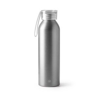 LEWIK Recycled aluminium bottle with cap and matching carrying strap - EgotierPro BI4212