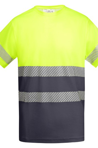 Roly HV9317 - TAURI Funktionsshirt mit hoher Sichtbarkeit und kurzen Ärmeln