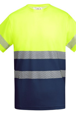 Roly HV9317 - TAURI Funktionsshirt mit hoher Sichtbarkeit und kurzen Ärmeln