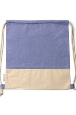 LUANDA Drawstring bag made of recycled cotton in a heather finish design and 120 gsm natural cotton - EgotierPro MO7091