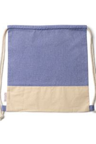 LUANDA Drawstring bag made of recycled cotton in a heather finish design and 120 gsm natural cotton - EgotierPro MO7091