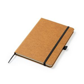 KORUM A5 notebook with hard covers in recycled leather - EgotierPro NB7974