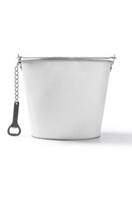 LAMBIC Metal colour bucket with aluminium bottle opener included - EgotierPro AB4208