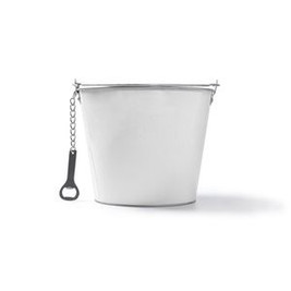 LAMBIC Metal colour bucket with aluminium bottle opener included - EgotierPro AB4208