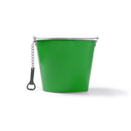 LAMBIC Metal colour bucket with aluminium bottle opener included - EgotierPro AB4208