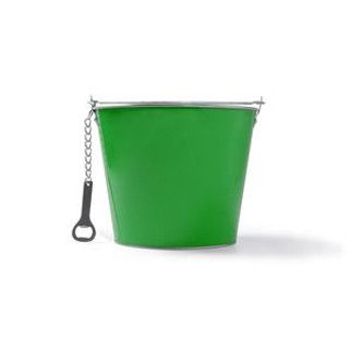 LAMBIC Metal colour bucket with aluminium bottle opener included - EgotierPro AB4208