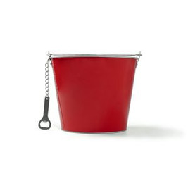LAMBIC Metal colour bucket with aluminium bottle opener included - EgotierPro AB4208