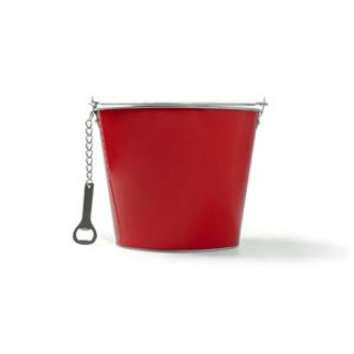 LAMBIC Metal colour bucket with aluminium bottle opener included - EgotierPro AB4208