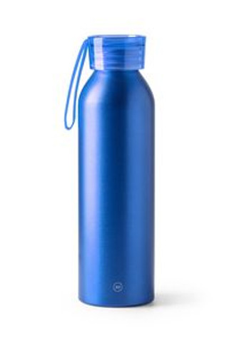 LEWIK Recycled aluminium bottle with cap and matching carrying strap - EgotierPro BI4212