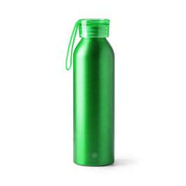 LEWIK Recycled aluminium bottle with cap and matching carrying strap - EgotierPro BI4212