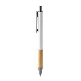PENTA Metal ball pen in matt finish with bamboo grip and dark colour details - EgotierPro BL7982