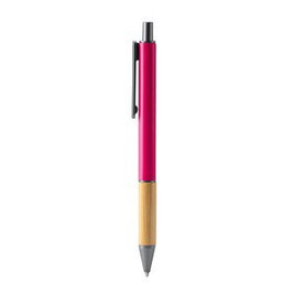 Stamina BL7982 - PENTA Metal ball pen in matt finish with bamboo grip and dark colour details