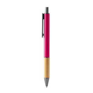 PENTA Metal ball pen in matt finish with bamboo grip and dark colour details - EgotierPro BL7982