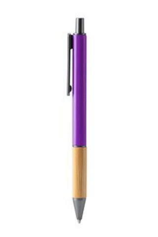 PENTA Metal ball pen in matt finish with bamboo grip and dark colour details - EgotierPro BL7982