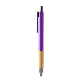 PENTA Metal ball pen in matt finish with bamboo grip and dark colour details - EgotierPro BL7982