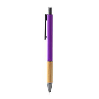 PENTA Metal ball pen in matt finish with bamboo grip and dark colour details - EgotierPro BL7982