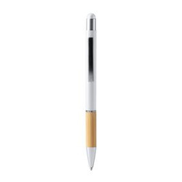 Stamina BL7990 - OLTEN Metal ball pen in matt finish with bamboo grip and touch pointer