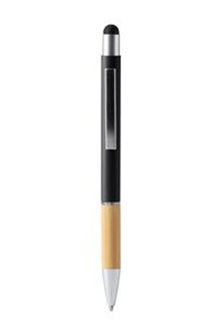 OLTEN Metal ball pen in matt finish with bamboo grip and touch pointer - EgotierPro BL7990