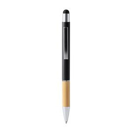 OLTEN Metal ball pen in matt finish with bamboo grip and touch pointer - EgotierPro BL7990