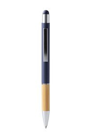 OLTEN Metal ball pen in matt finish with bamboo grip and touch pointer - EgotierPro BL7990