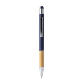 Stamina BL7990 - OLTEN Metal ball pen in matt finish with bamboo grip and touch pointer