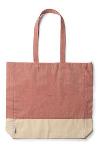 INCA Torba wykonana z bawełny pochodzącej z recyklingu o gramaturze 120 g/m2 z wrzosowym wykończeniem ze wstawką - EgotierPro BO7189