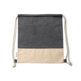 LUANDA Kordelzugtasche aus recycelter Baumwolle in einem Design mit Heather-Finish und 120 g/m² natürlicher Baumwolle - EgotierPro MO7091