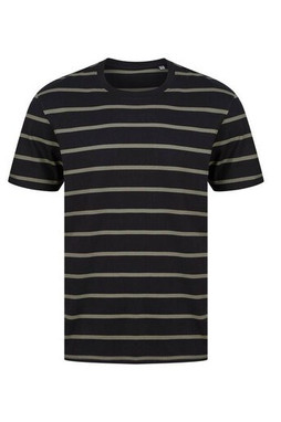 FRONT ROW FR136 - Randig T-shirt i Tung Bomull för Avslappnad Stil