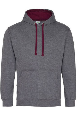 AWDIS JH003 - Urban Contrast Hoodie with Warm Kangaroo Pockets