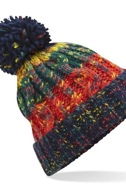 Beechfield BF486 - Corkscrew beanie with pompom