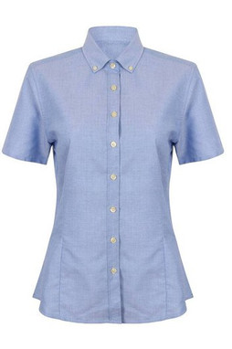 HENBURY HY518R - Damen Kurzarm Oxford Hemd - Regular Fit