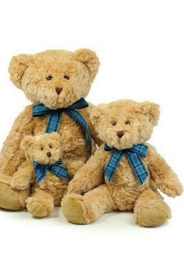 Mumbles MM001 - Tartan Ribbon Plush Bear for All Ages