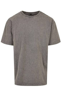 BUILD YOUR BRAND BY189 - ACID WASHED HEAVY OVERSIZE TEE