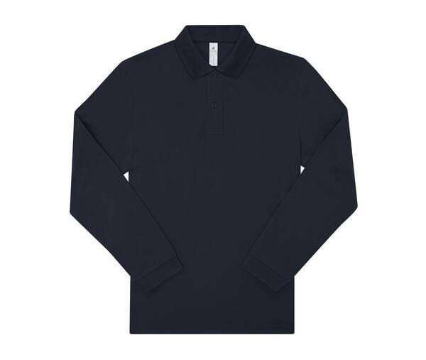 B&C BCU425 - Fijn piqué poloshirt met lange mouwen