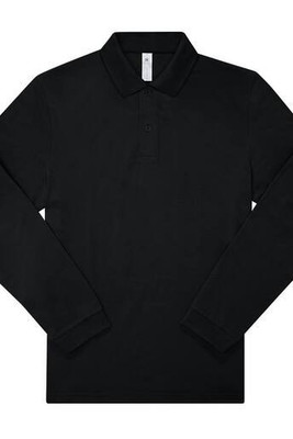 B&C BCU425 - Langärmeliges Poloshirt aus feinem Piqué