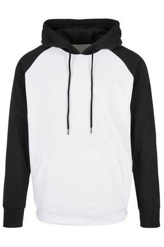 BUILD YOUR BRAND BYB005 - Kapuzen-Sweatshirt mit kontrastierenden Ärmeln und Kapuze