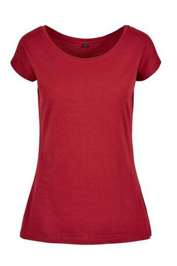 BUILD YOUR BRAND BYB013 - LADIES WIDE NECK TEE