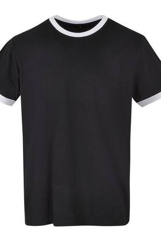 BUILD YOUR BRAND BYB022 - Klassisk Kontrast Ringer T-skjorte i Bomull
