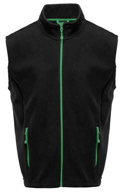 BLACK&MATCH BM500 - Kontrastreiche Fleece-Weste mit Reißverschluss