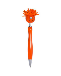 MopToppers PL-1627 - Fidget Spinner Mop-Top Ballpoint Pen with Screen Cleaner