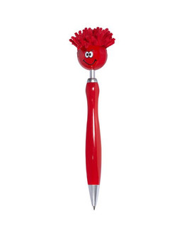 MopToppers PL-1627 - Fidget Spinner Mop-Top Ballpoint Pen with Screen Cleaner