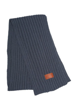 Leeman LG305 - Bufanda de Punto Canalé con Parche de PU