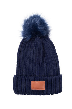Leeman LG303 - Knit Beanie With Fur Pom Pom