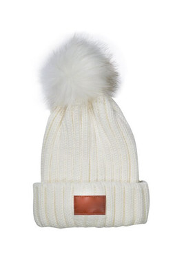 Leeman LG303 - Knit Beanie With Fur Pom Pom