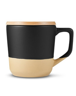 Prime Line CM116 - 16.5oz Boston Ceramic Mug With Wood Lid