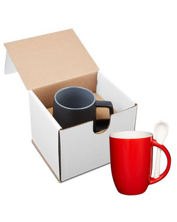 Prime Line GCM124 - 12oz Dapper Ceramic Mug With Spoon In Mailer